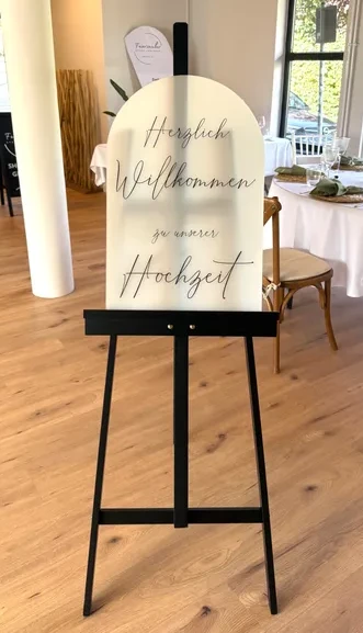 Willkommensschild "Classic" mit einer Rundung oben